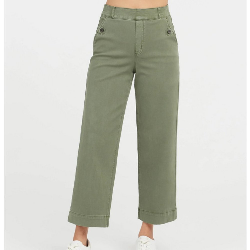 SPANX Twill Cropped Wide Leg Pant